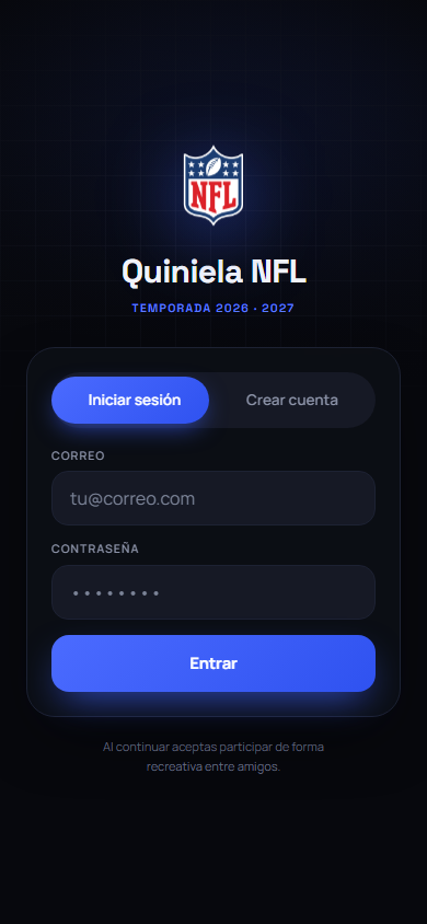 Pantalla 1 de Quiniela NFL